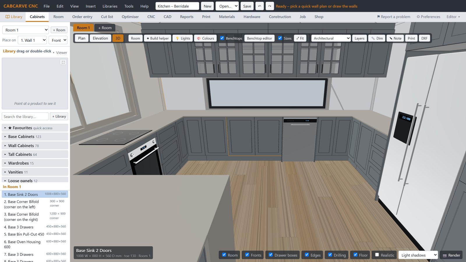 The same kitchen in the program